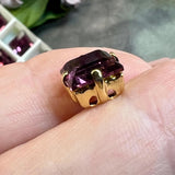 Amethyst 8mm or 10mm Square, 1 Pc Vintage Swarovski 4410 Rhinestone with Setting