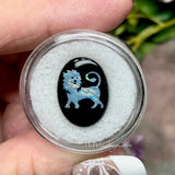 Rare Vintage Lion Carved Opal Triplet Cabochon - Black Onyx & Clear Quartz, 18x13mm