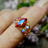 Bold Astral Pink Swarovski Crystal Statement Ring | Sterling Silver or 14K Gold-Filled