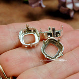 12mm article 4470, Silver or Gold Plated Empty Settings for Swarovski, 2 Pieces Nickel Free