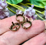 14mm Rhinestone Settings, Antique Silver, Bronze Plated and NEW Gold Plated 1122 Settings
