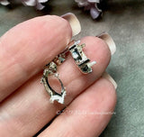 SOLID Sterling Silver, Navette Earring Post Settings with or without a Loop, Empty Settings