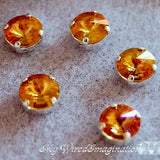 Summer Blush Swarovski Crystal, 2 Pieces, 1122 39ss 8mm Rivoli With Setting