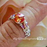 Summer Blush Swarovski Crystal, 2 Pieces, 1122 39ss 8mm Rivoli With Setting