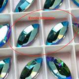 Vintage Swarovski, Czech or West German Rhinestone, 15x7mm Navette-Marquise With Setting