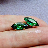 Tourmaline Green, Vintage Swarovski Crystal, 1 Pc 15x7 mm Navette art 4200 With Setting, Bead Embroidery Component