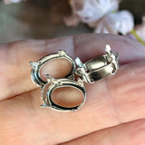 3pcs Silver or Gold Plated Settings, 14X10mm Oval, Article 4100, Crystal or Gemstone Sew On Setting