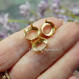 12x10mm Oval, Rhinestone Settings, Silver or Gold Plated, 3 Pieces