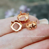 Red Brass Sew-On Type Setting, for 10mm 4470 Cushion Cut Square Rhinestones and Gems