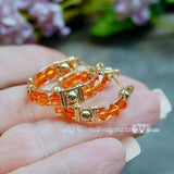 Handmade Crystal Hoop Earrings in Swarovski Sun Orange and 14K GF Wire