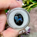 Rare Vintage Lion Carved Opal Triplet Cabochon - Black Onyx & Clear Quartz, 18x13mm