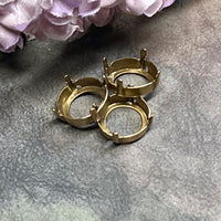 9mm and 10mm 1122 Rivoli Settings, 3pc Settings for Swarovski Rivoli and Chaton, Empty Settings Nickel Free