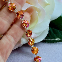 Summer Blush Swarovski Crystal, 2 Pieces, 1122 39ss 8mm Rivoli With Setting