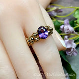 Alexandrite Ring, June Birthstone Ring, Color Changing Gemstone, 55th Anniversary Gift, 14K Gold Filled or Sterling Silver