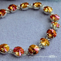 Summer Blush Swarovski Crystal, 2 Pieces, 1122 39ss 8mm Rivoli With Setting