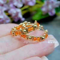 Handmade Crystal Hoop Earrings in Swarovski Sun Orange and 14K GF Wire