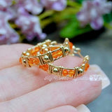 Handmade Crystal Hoop Earrings in Swarovski Sun Orange and 14K GF Wire