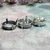 Vitrail Medium Vintage Czech 14mm, 1 Piece  art 1200 Dentelles With Setting