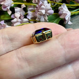 Amethyst 8mm or 10mm Square, 1 Pc Vintage Swarovski 4410 Rhinestone with Setting