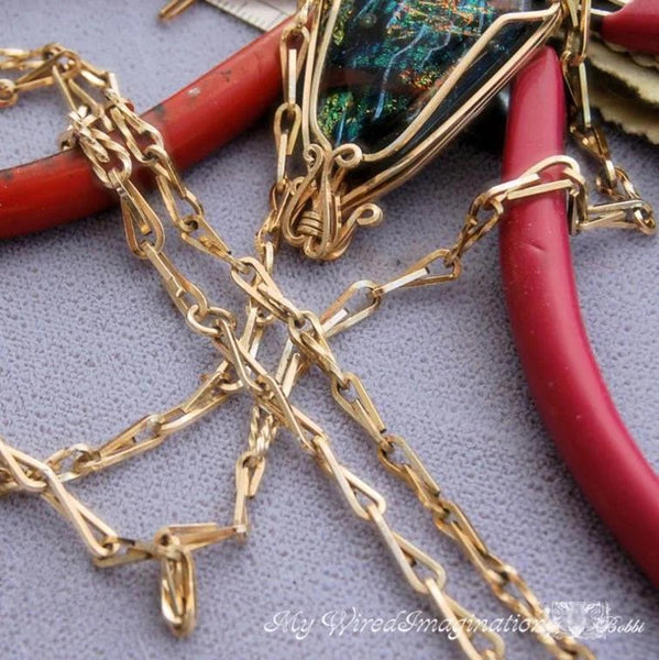 Wire Wrap Basics for Beginners, Straightening Wire, Wrapped Loops, Adding Safety Chain, and Old Fashioned Chain