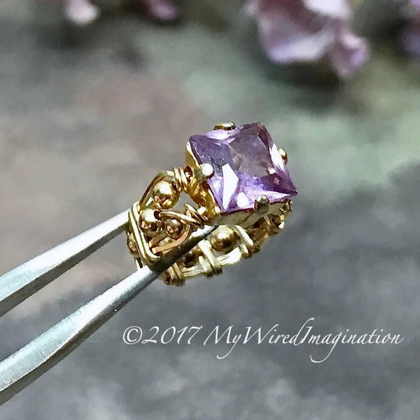 Handmade Birthstone Ring Charm, Tiny Ring Charm Keepsake