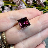 Amethyst 8mm or 10mm Square, 1 Pc Vintage Swarovski 4410 Rhinestone with Setting