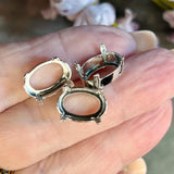 3pcs Silver or Gold Plated Settings, 14X10mm Oval, Article 4100, Crystal or Gemstone Sew On Setting