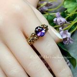 Alexandrite Ring, June Birthstone Ring, Color Changing Gemstone, 55th Anniversary Gift, 14K Gold Filled or Sterling Silver