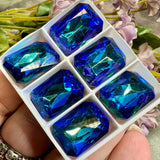 Bermuda Blue Swarovski, 1 Pc 18x13mm Octagon 4600 With Setting