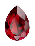 Siam 8x6mm Pear Shape, Swarovski Crystal Rhinestone With SP or GP Setting