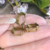 3pcs Silver or Gold Plated Settings, 14X10mm Oval, Article 4100, Crystal or Gemstone Sew On Setting