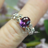 Alexandrite Ring, June Birthstone Ring, Color Changing Gemstone, 55th Anniversary Gift, 14K Gold Filled or Sterling Silver