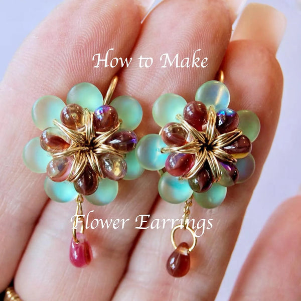 Fanciful Flowers Freesia Earrings, Wire Wrap Earring Tutorial