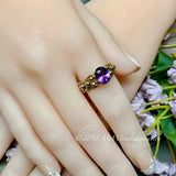 Alexandrite Ring, June Birthstone Ring, Color Changing Gemstone, 55th Anniversary Gift, 14K Gold Filled or Sterling Silver