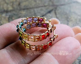 Swarovski Crystal,  Multi-Colored Handmade Crystal Hoop Earrings in 14K GF Wire