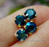 Metallic Blue, 29ss & 39ss Swarovski Crystal Rhinestones with Settings