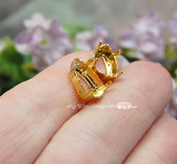 13X7.8mm Art 4320 Pear Shaped 2 Pieces Silver or Gold Plated, Pendalogue 4320 Shape Crystal Gemstone Settings
