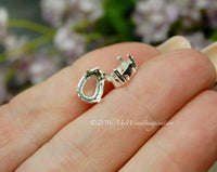 10x7 mm Pear Shaped 4320 Settings, 2 pcs Silver or Gold Plated,  Gemstone or Crystal Settings