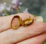 16x11mm Oval Rhinestone Settings, Vintage Brass, SP or GP Settings, art 4100-4120