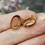 16x11mm Oval Rhinestone Settings, Vintage Brass, SP or GP Settings, art 4100-4120