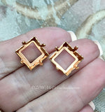 Brass Sew-On Type Rhinestone Crystal Settings, 12mm 4400 - 4410 Square
