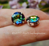 Vitrail Medium Vintage Swarovski 11mm art 1200 Dentelles In Prong Setting, Watermelon Swarovski