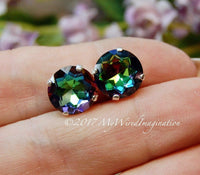 Vitrail Medium Vintage Swarovski 11mm art 1200 Dentelles In Prong Setting, Watermelon Swarovski