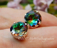 Vitrail Medium Vintage Swarovski 11mm art 1200 Dentelles In Prong Setting, Watermelon Swarovski