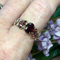 Rhodolite Garnet Handmade Ring, Raspberry Dark Red, in SS or 14K GF