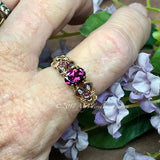 Rhodolite Garnet Handmade Ring, Raspberry Dark Red, in SS or 14K GF