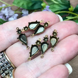 6 Pieces 2-Stone 2-Loop Settings For 10x6mm Pear and 25pp Round, Empty Multi-Stone Settings