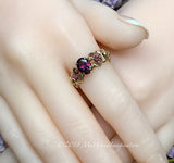 Rhodolite Garnet Handmade Ring, Raspberry Dark Red, in SS or 14K GF