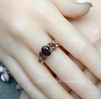 Rhodolite Garnet Handmade Ring, Raspberry Dark Red, in SS or 14K GF