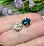 12mm 4470 Setting SOLID Sterling Silver Setting, for 12mm Cushion Cut 4470 Stones and Crystals, SS 925 NOT Plated, Gem Setting